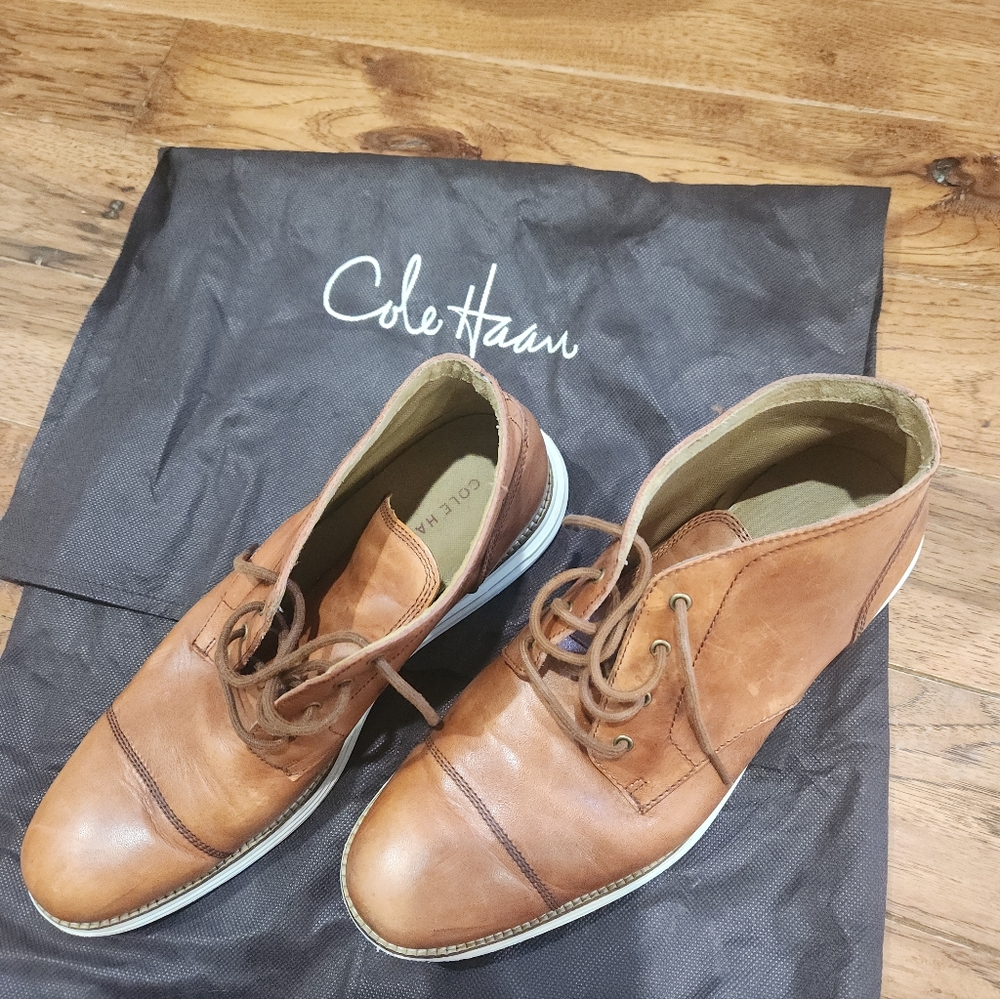Cole Haan Tan Leather Original Grand Chukka Boots Sz 10M